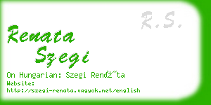 renata szegi business card